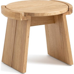 Μίνι ταμπουρέ από μασίφ ξύλο δρυ Μ32xΠ35xΥ30cm