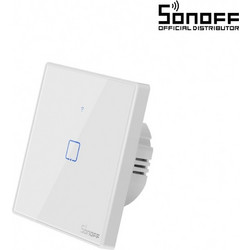 GloboStar 80130 SONOFF T2EU1C-RF - 433MHz Wireless Smart Wall Touch Button Switch AC 100-240V Max 2A (2A/Way) 1 Way - RF Series