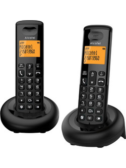 Alcatel E160 Ασύρματο Τηλέφωνο Σετ Duo Μαύρο