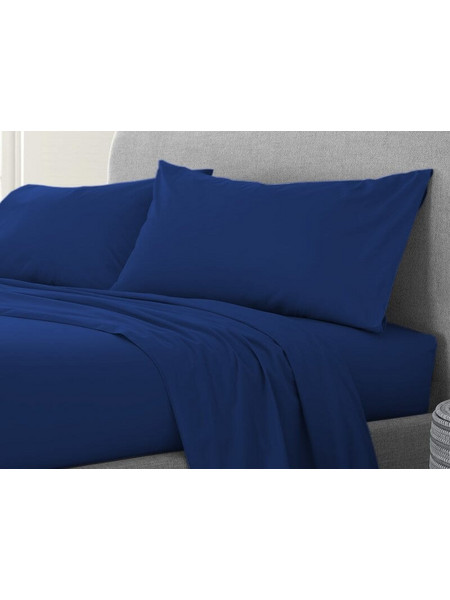 Παπλωματοθήκη Μονή Μονόχρωμη Ραφ Μπλε 100% Cotton Reactive Γαρύφαλλο 160x240