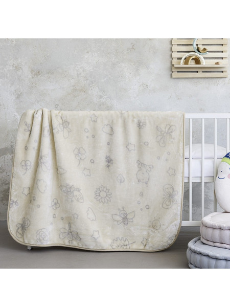 Nima Little Garden Κουβέρτα Αγκαλιάς Βελουτέ 70x110 Μπεζ