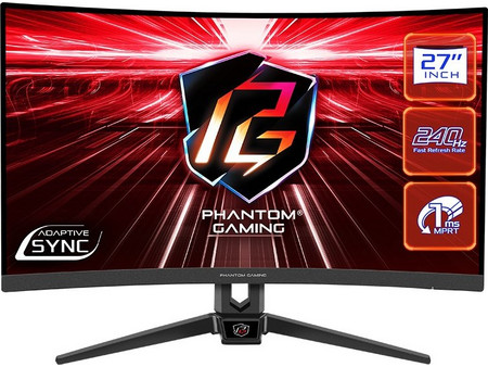 Asrock PG27F15RS1A VA HDR Curved Gaming Monitor 27" 1920x1080 FHD 240Hz 1ms