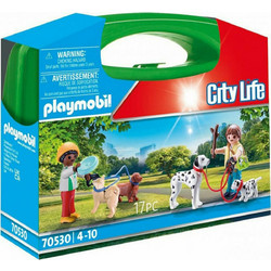 Playmobil City Life Βαλιτσάκι Βόλτα Με Σκυλάκια για 4-10 Ετών 70530