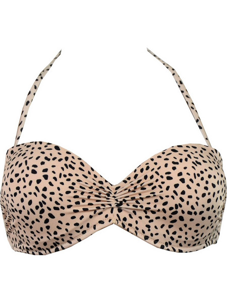 Rock Club Bikini Top Strapless με Ενίσχυση Animal Print Μπεζ BP-2194