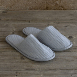 Παντόφλες Ξενοδοχείου Πικέ Eva Sole Grey 100% Βαμβάκι One Size 100% Βαμβάκι