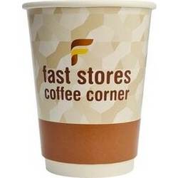 FAST STORES COFFEE CORNER χάρτινα ποτήρια καφέ, 8oz, χωρίς καπάκι, 20τμχ