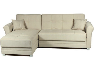 Fabello Γωνιακός Καναπές Κρεβάτι Γωνία Μπεζ 258x145x80cm 783-3049