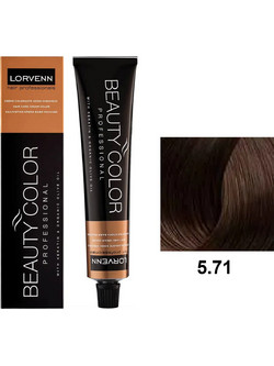 Lorvenn Beauty Color 5.71 Καστανό Ανοιχτό Καφέ Μόνιμη Βαφή Μαλλιών 70ml