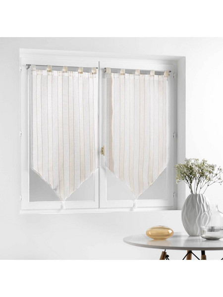 Spitishop Σετ Κουρτίνες Παραθύρου με Τιράντες 60x120 Tisse 1627367 Naturel