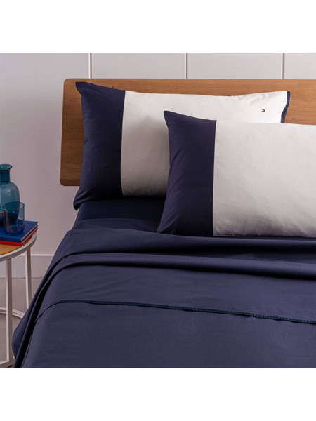 Tommy Hilfiger Σεντόνι King Size Βαμβακερό 240x300 Μπλε Νavy