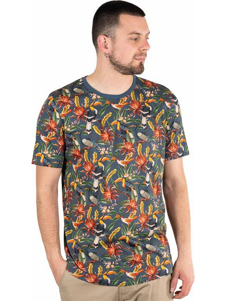 Κοντομάνικη Μπλούζα Φλοράλ All Over Print T-Shirt Paco 2331026 Stone Blue