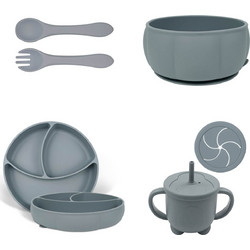 Babycloud Βρεφικό Σετ Φαγητού Σιλικόνης Pumpkin Grey 6τμχ
