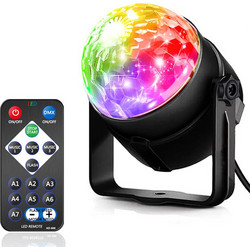 LED φωτορυθμικό φωτιστικό LXM250 με χειριστήριο, RGB, 3W, μαύρο
