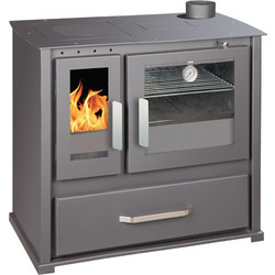 Syrios Alea KS-2000A Grey Ατσάλινη Ξυλόσομπα με Φούρνο 10kW