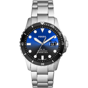 Fossil FB-01 Ανδρικό Ρολόι με Ασημί Μεταλλικό Μπρασελέ FS5668