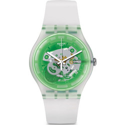 Swatch Γυναικείο Ρολόι με Λευκό Καουτσούκ Λουράκι SUOK131