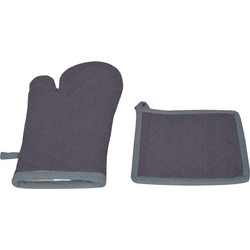 Σετ πιάστρα-γάντι Σχ. Duo grey 100% cotton Σετ