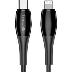 Leewello LW-185 Καλώδιο Type-C to Lightning 1m Μαύρο