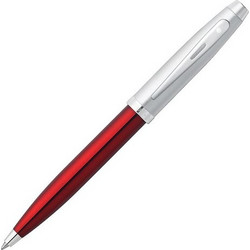 Sheaffer 100 Series Red Translucent Barrel With Brushed Chrome Cap With Nickel Plate Στυλό Διαρκείας 1mm Μαύρο