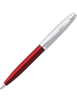 Sheaffer 100 Series Red Translucent Barrel With Brushed Chrome Cap With Nickel Plate Στυλό Διαρκείας 1mm Μαύρο