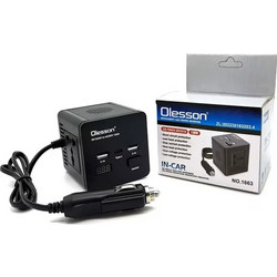 Inverter Αυτοκινήτου 150W 12/24V DC σε 220V AC με 2 USB, 1 USB Type-C, Led Smart Display, μετατροπέας 12V σε 220V αυτοκινήτου Olesson 1663