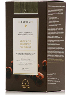 Korres Argan Oil Advanced Colorant 7.1 Ξανθό Σαντρέ Μόνιμη Βαφή Μαλλιών Χωρίς Αμμωνία 50ml