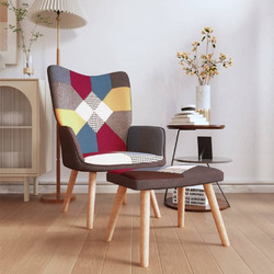 vidaXL Πολυθρόνα Relax με Υποπόδιο Πολύχρωμη 328184