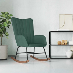 vidaXL Κουνιστή Πολυθρόνα Βελούδινη Πράσινη 327745