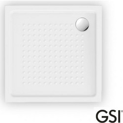 Ντουσιέρα Πορσελάνης Τετράγωνη GSI Slim 4394-300 90x90x4,5cm Λευκή