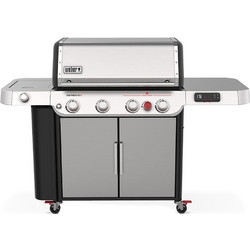 Weber Genesis SX-435 Inox Ψησταριά Υγραερίου με 4 Εστίες και Πλαϊνό Μάτι 14.1kW Επιφάνειας 86x48cm