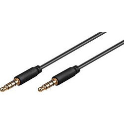 GOOBAY καλωδίου ήχου 3.5mm 63824, 4-pin, slim, CU, 0.5m, μαύρο