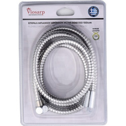 Viosarp Σπιράλ Ντουζ Μεταλλικό 150cm Ασημί VC745
