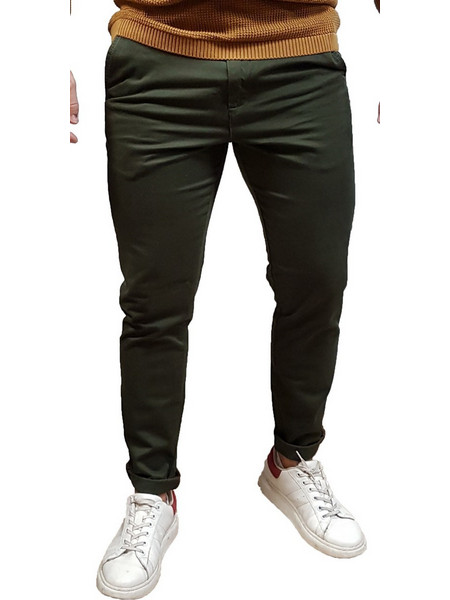 Marcus Ανδρικό Παντελόνι Slim Εφαρμογή Χακί 16-200072-5045