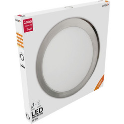 Avide LED Πλαφονιέρα Στρογγυλό Αλουμίνιο Σατέν Νίκελ 24W Λευκό 4000K - (ACSMNW-R-24W-ALU-SN)