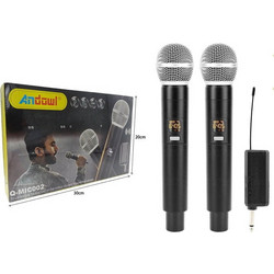 Andowl Q-MIC002 Σετ 2 Ασύρματα Μικρόφωνα Χειρός 6.35mm