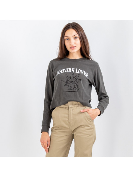 Huf Nature Lover Crop L/S Tops (WTS0071-Gunmt)