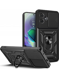 Techsuit CamShield - Ανθεκτική Θήκη με Κάλυμμα για την Κάμερα & Μεταλλικό Ring Holder - Motorola Moto G54 - Black (5949419070547)