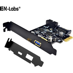 en-labs USB 3.1 USB C PCI express Card w/ Low Profile PCI Solot Cover,PCI-e to USB 3.1 Gen 1 USB-C & Type A w/ USB 20pin Expansion Card