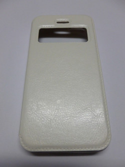 Iphone 5C Δερμάτινη Θήκη Window style Side-Open Λευκό