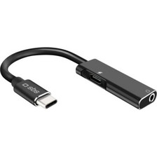 SBS Audio Adaptor Type C To Jack 3.5 And Charging Black - (JACKTYCCHARGK)
