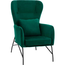 HomeMarkt Μπερζέρα Βελούδινη Πράσινη HM8721.03