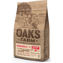 Oak's Farm Grain Free 8+ Sterilised Salmon 2kg