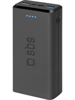 SBS Power Bank 10000mAh με 2 Θύρες USB-A & Θύρα USB-C Black