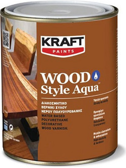 Kraft Paints Wood Style Aqua Διάφανο 2.5lt