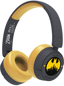 OTL Perental Batman Gotham City Ασύρματα Bluetooth Παιδικά Ακουστικά On Ear Μαύρα Κίτρινα