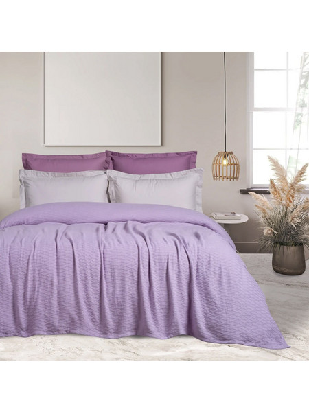 Κουβέρτα Ζακάρ Υπέρδιπλη 220x240 Das Home 0490 Λιλά