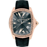 Chronotech Γυναικείο Ρολόι με Μαύρο Δερμάτινο Λουράκι CT7896LS-11