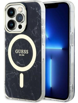 Guess Marble MagSafe Back Cover Black (iPhone 14 Pro Max)