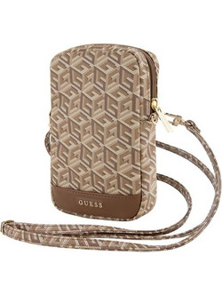 Guess Τσάντα GUWBZPGCSPGW καφέ/brown Zip GCube Bottom Stripe