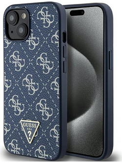 Guess 4G Triangle Metal Logo Back Cover Blue (iPhone 15 Plus / 14 Plus)